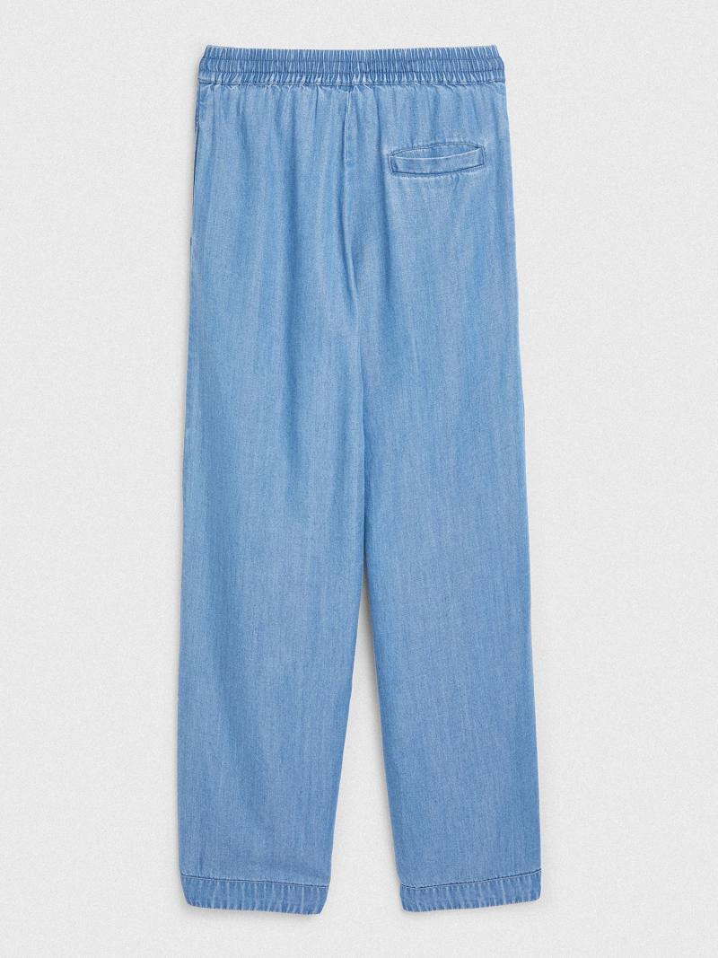 Lány Tommy Hilfiger Chambray Drawstring Pant Nadrág Kék | HU 1969WNB